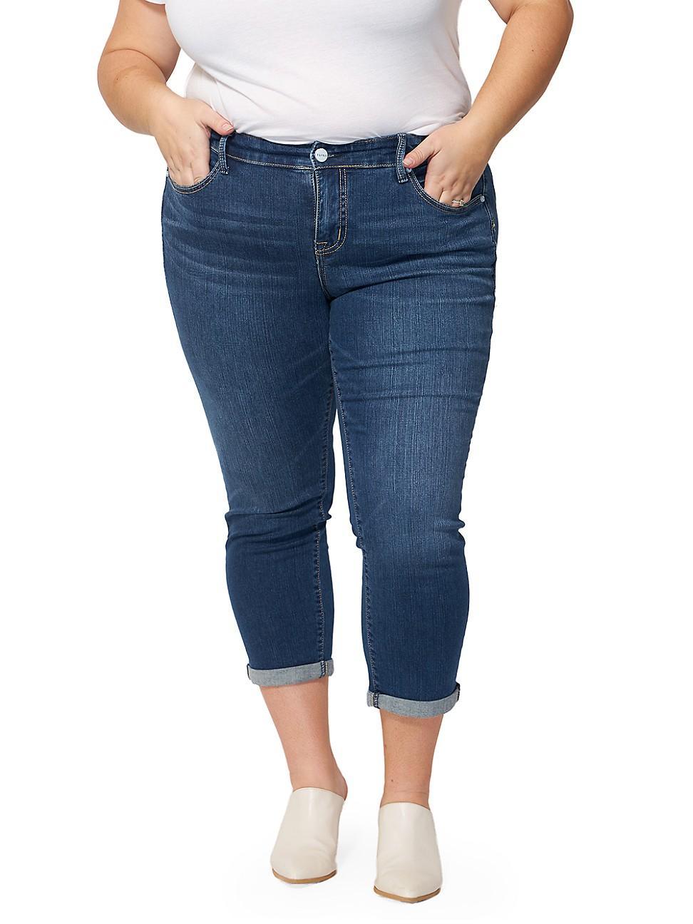 Womens Mid-Rise Rolled Boyfriend Jeans Product Image