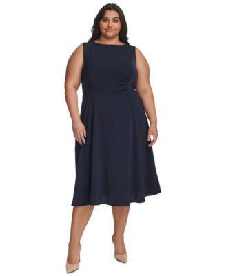 Plus Size Ruched Midi Dress Product Image