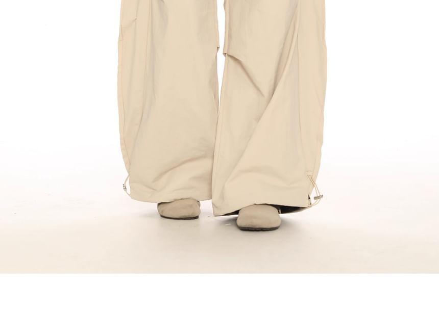 Mid Rise Lettering Wide Leg Pants Product Image