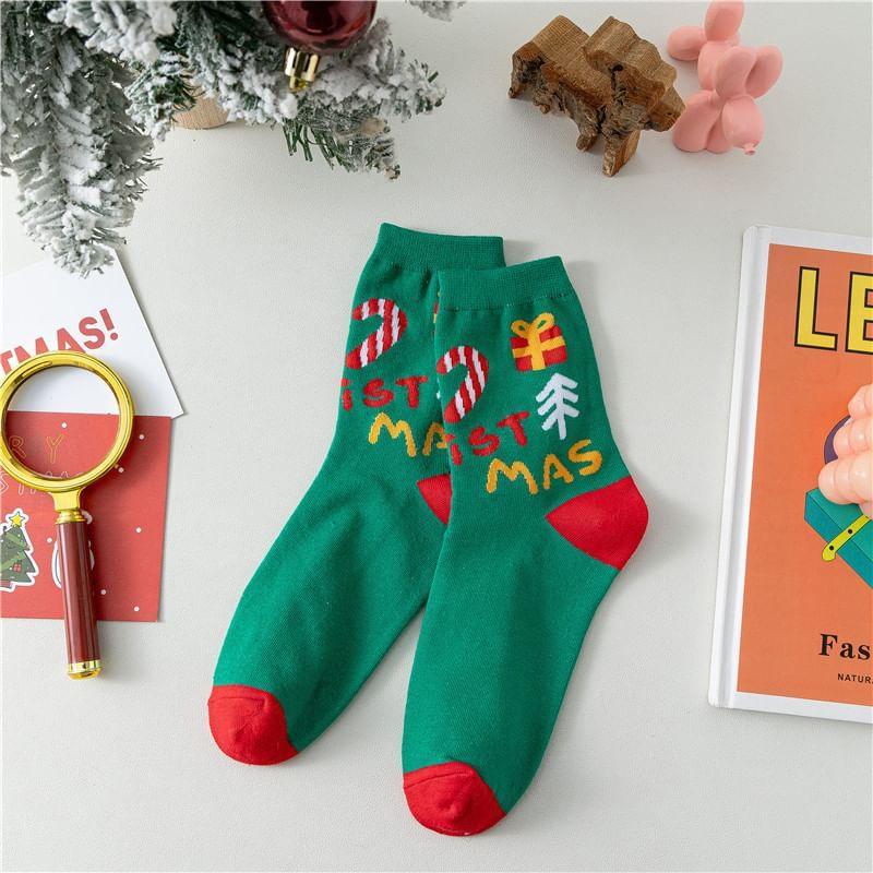 Christmas Cartoon Print Socks Product Image