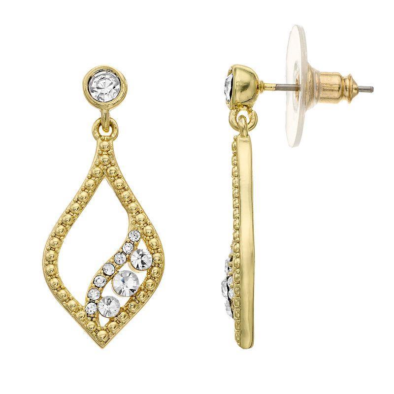 Brilliance Open Marquise Crystal Earrings, Womens, Gold Tone Clear Product Image