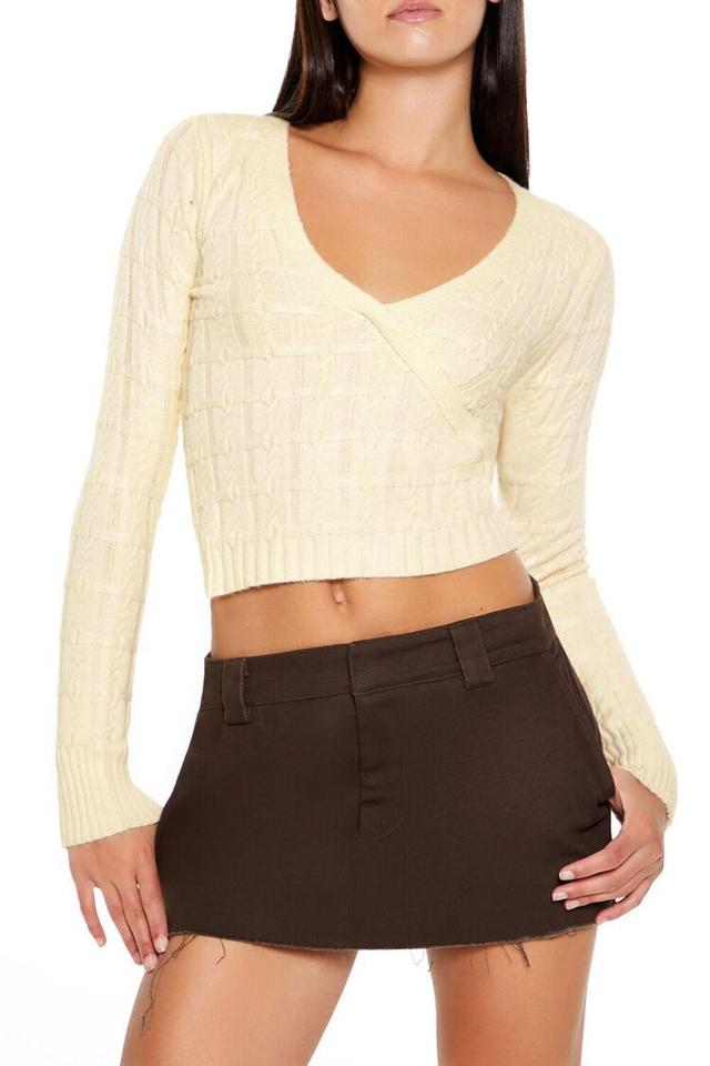 Surplice Textured Cropped Sweater | Forever 21 Product Image