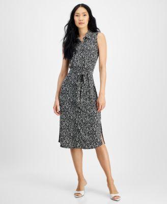 Women's Printed Tie-Waist Dress, Created for Macy's  Product Image