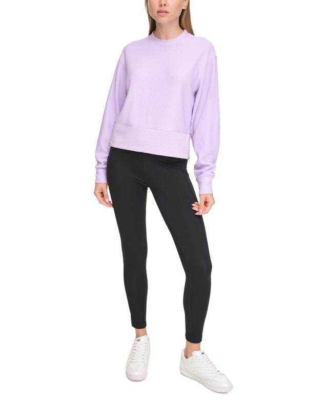 Dkny Sport Womens Zipper-Hem Crewneck Top Product Image