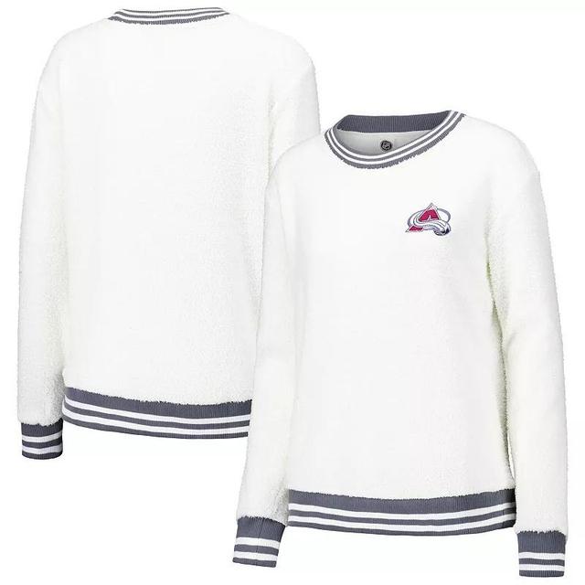 Womens Concepts Sport Cream/Charcoal Colorado Avalanche Granite Sherpa Pullover Sweatshirt Product Image