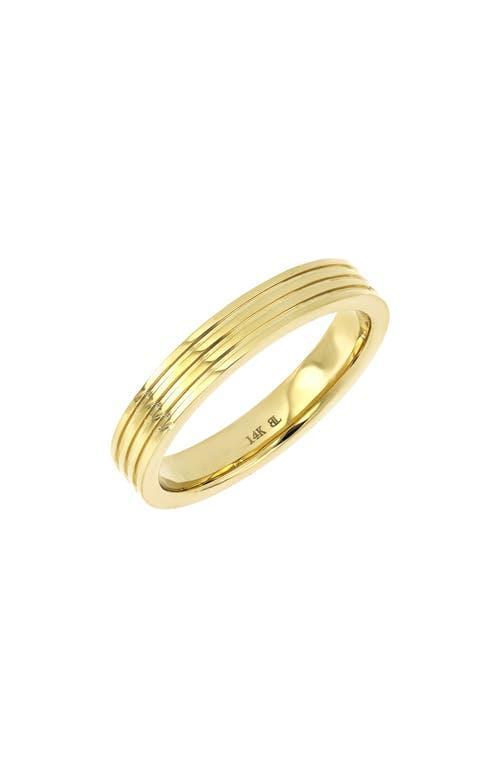 Bony Levy Mens Stripe 14K Gold Ring Product Image