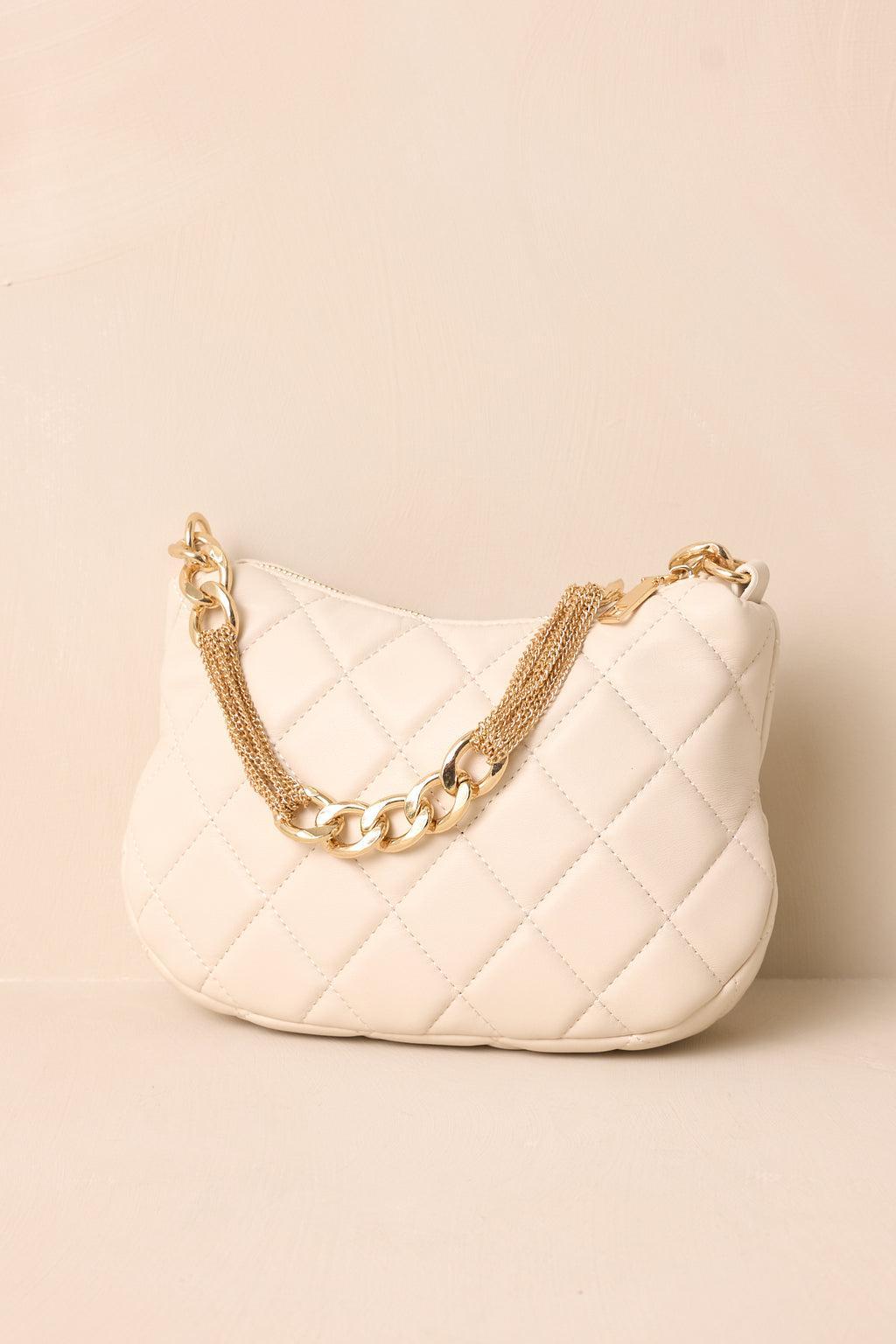 I'm Yours Tonight Ivory Quilted Handbag Product Image