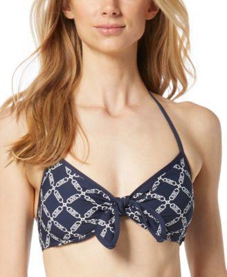 Michael Michael Kors Womens Printed Tie-Front Bikini Top Product Image