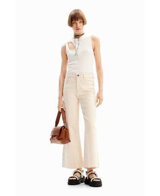 Desigual Womens Cropped culotte jeans Product Image