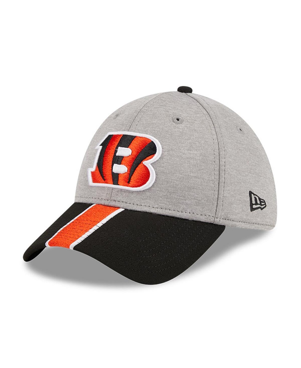 Mens New Era Heather Gray/Black Cincinnati Bengals Striped 39THIRTY Flex Hat Product Image