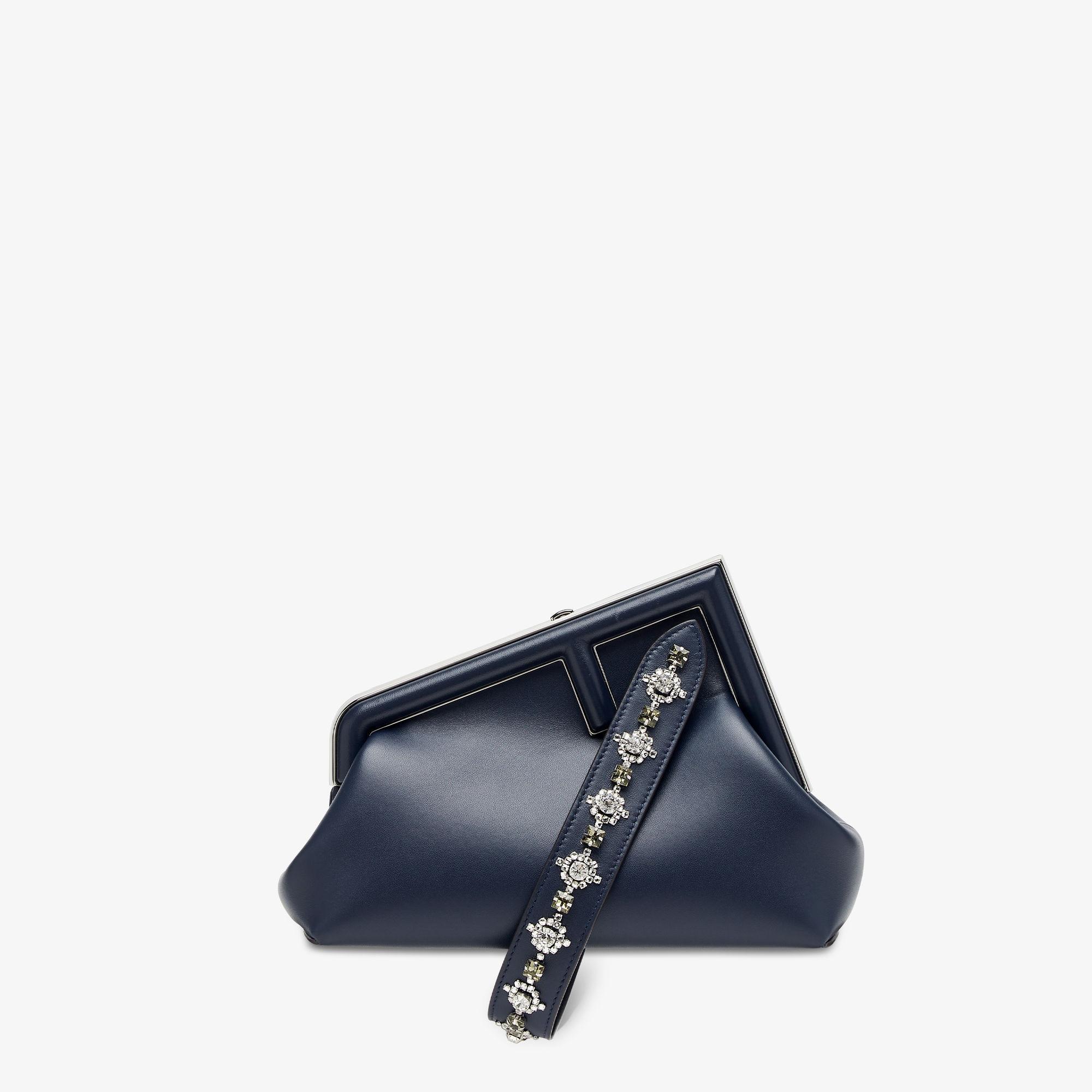 Fendi First Small with handleMidnight blue leather bag with crystals Product Image