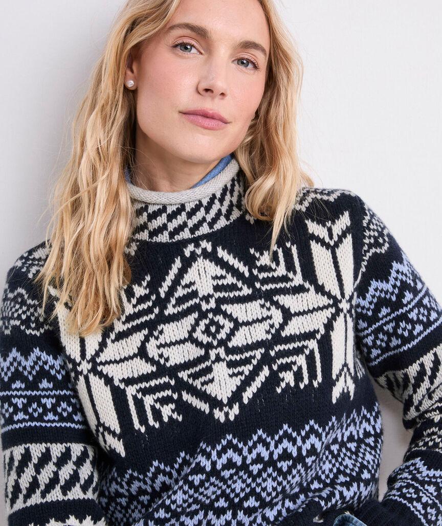 Patchwork Fair Isle Mockneck Sweater Product Image