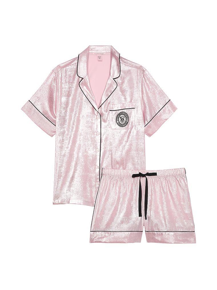 Glazed Satin Short Pajama Set Product Image