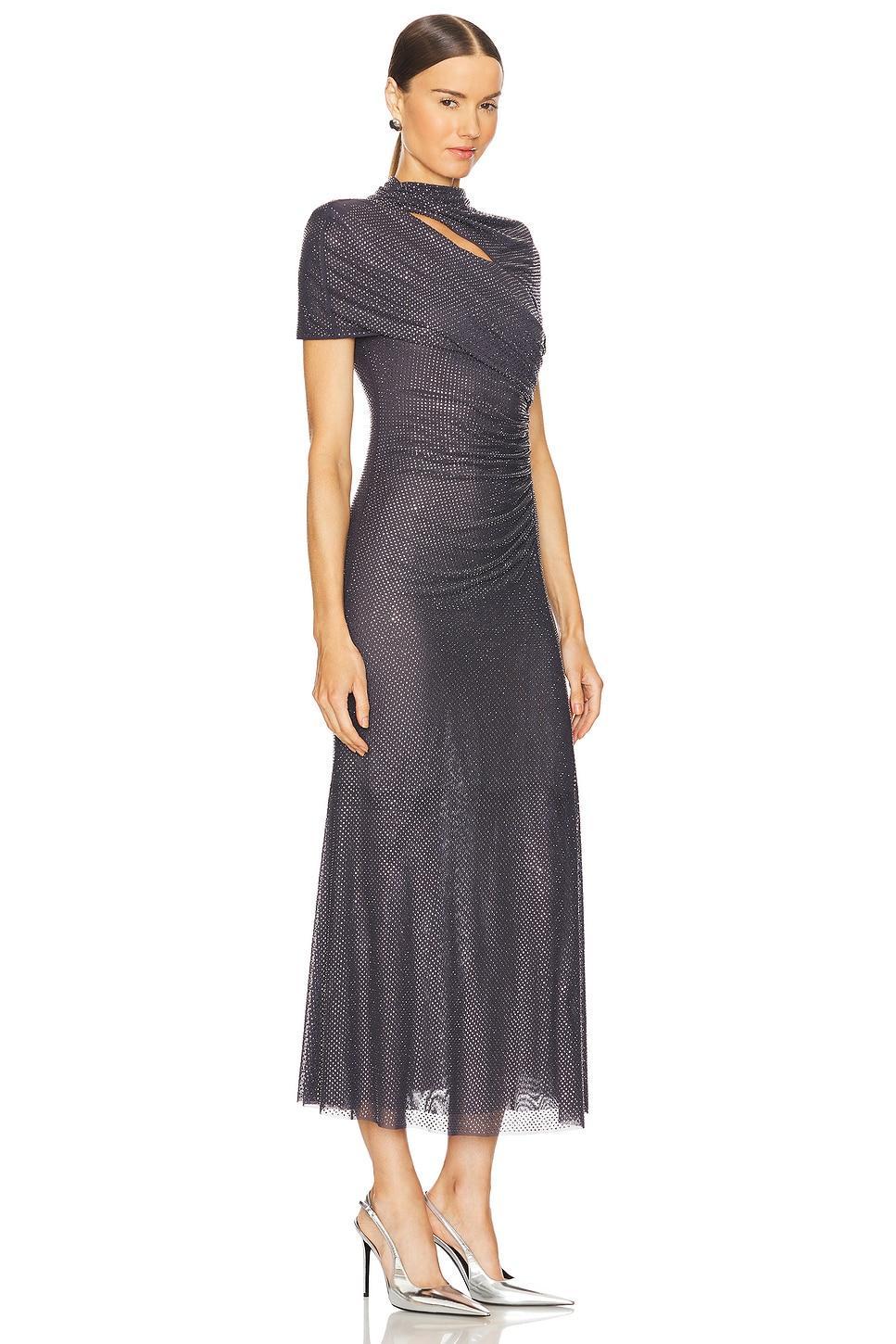 Rhinestone Mesh Cut Out Midi Dress self-portrait Product Image