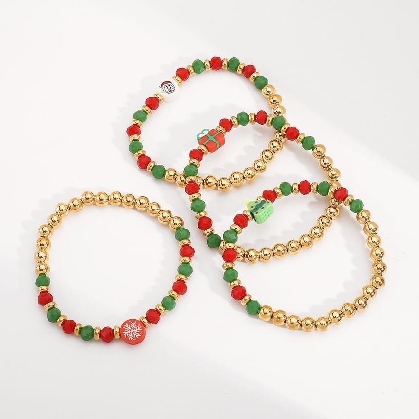 Set of 4: Christmas Beaded Bracelet Product Image