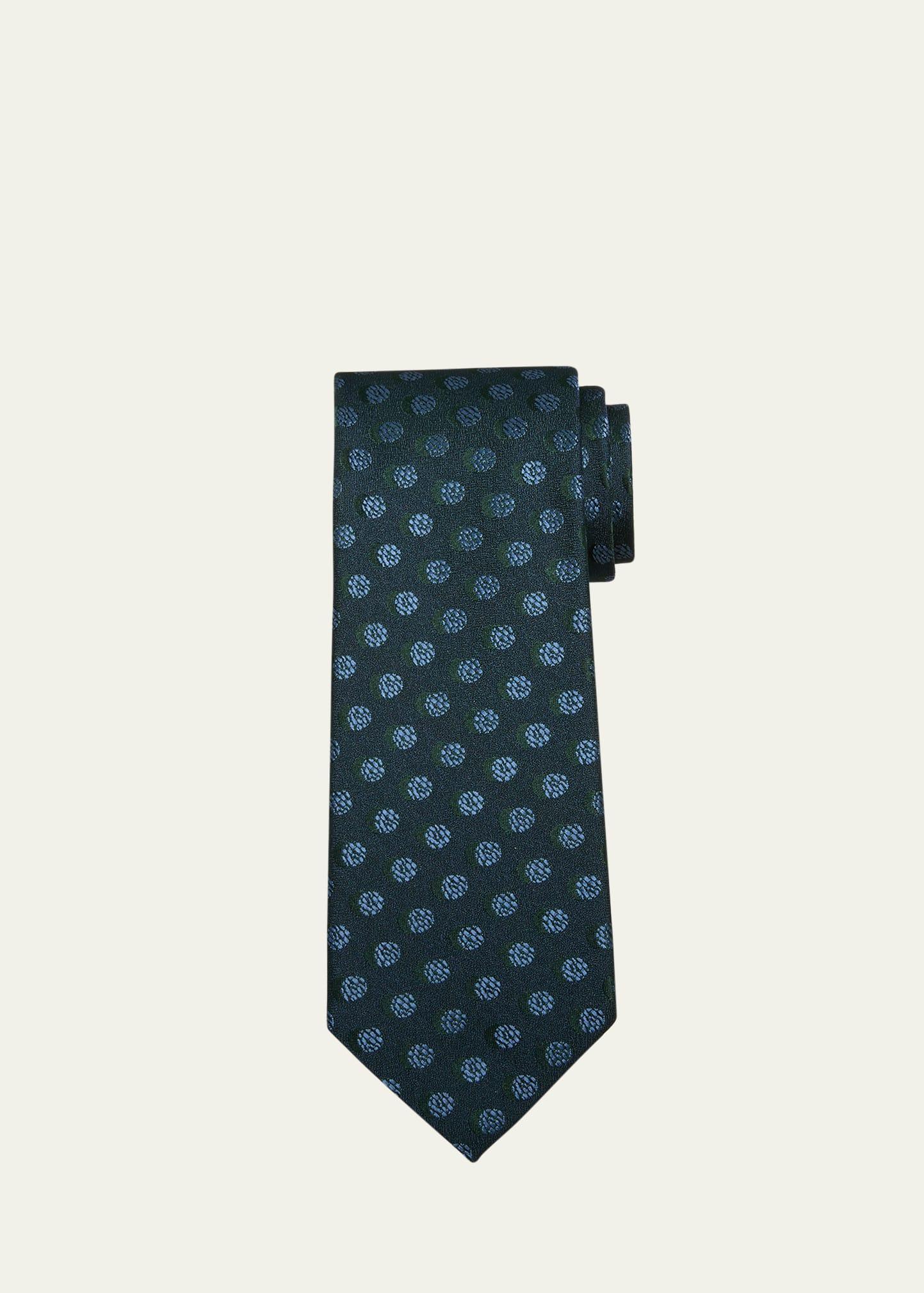 Mens Large Dot Silk Tie Product Image