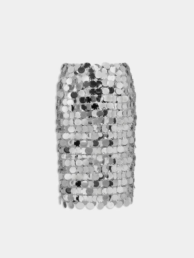 THE SILVER SPARKLE DISCS MIDI SKIRT Product Image