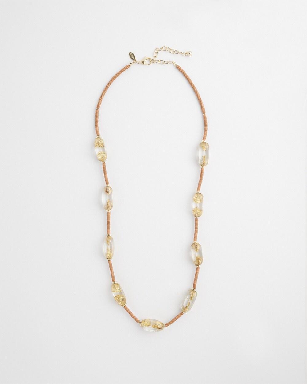 Lucite Gold Foil Necklace   Chico's - Brown - Women Product Image