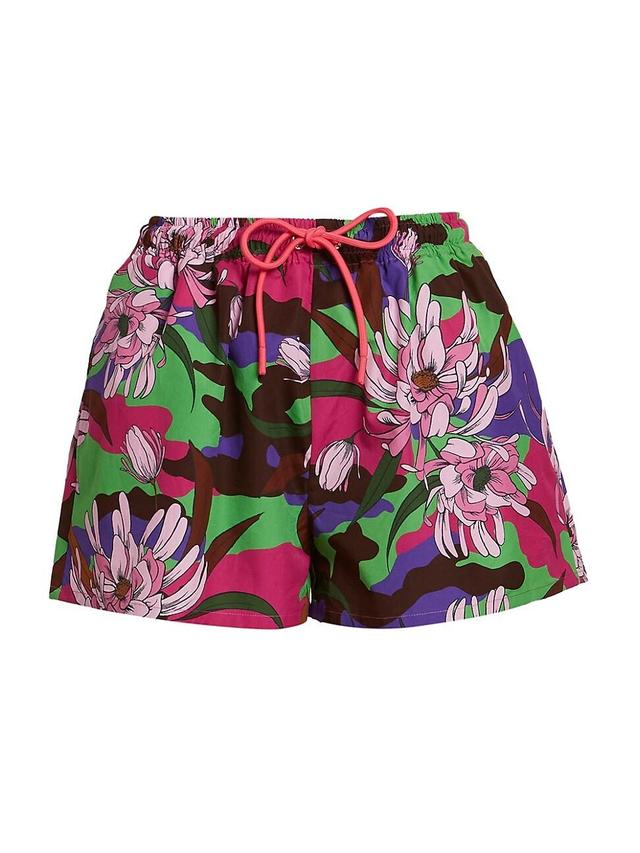 Moncler Floral Cotton Poplin Shorts Product Image