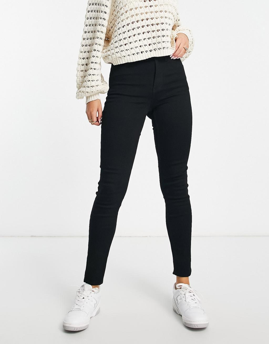 Y.A.S ayo high rise skinny jeans in black Product Image