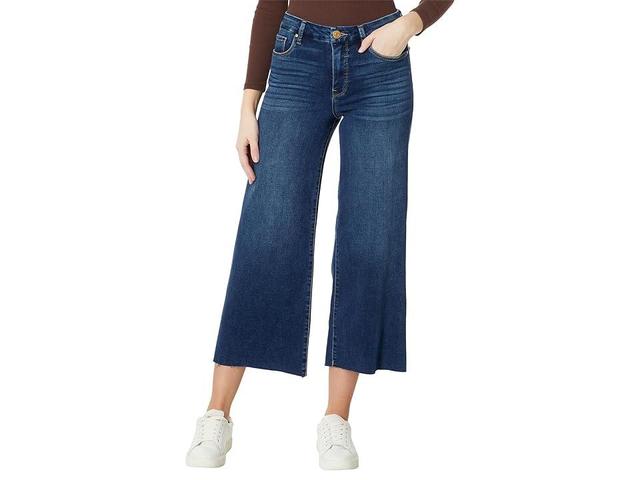 KUT from the Kloth Meg High-Rise Fab Ab Wide Leg Raw Hem In Yielded (Yielded) Women's Jeans Product Image