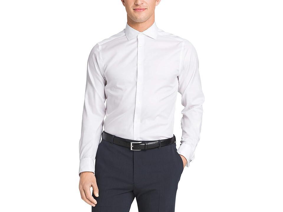 Calvin Klein Men's Dress Shirt Slim Fit Non Iron Solid French Cuff (Smoke) Men's Long Sleeve Button Up Product Image