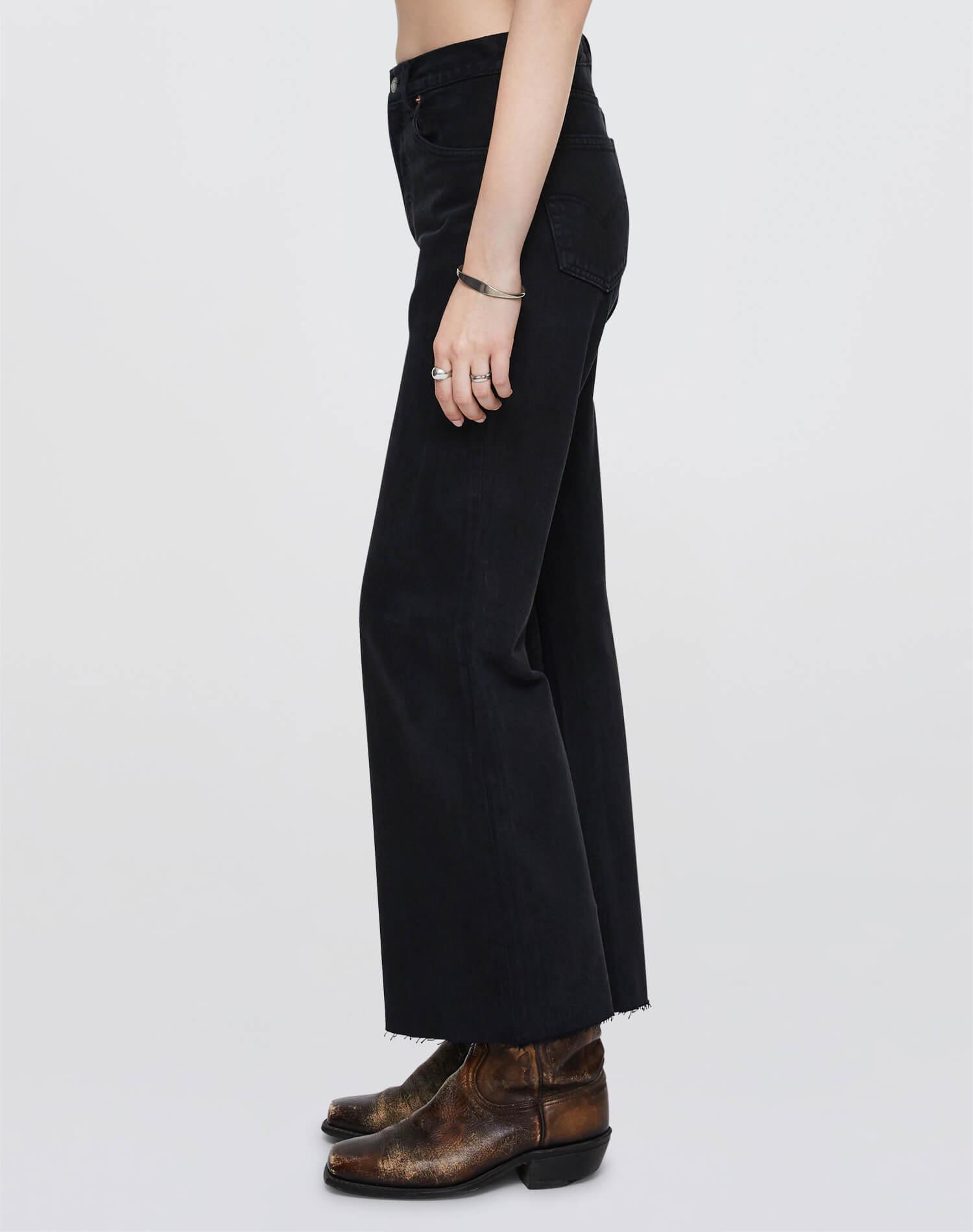 Levi's Black High Rise Wide Leg Crop Female Product Image