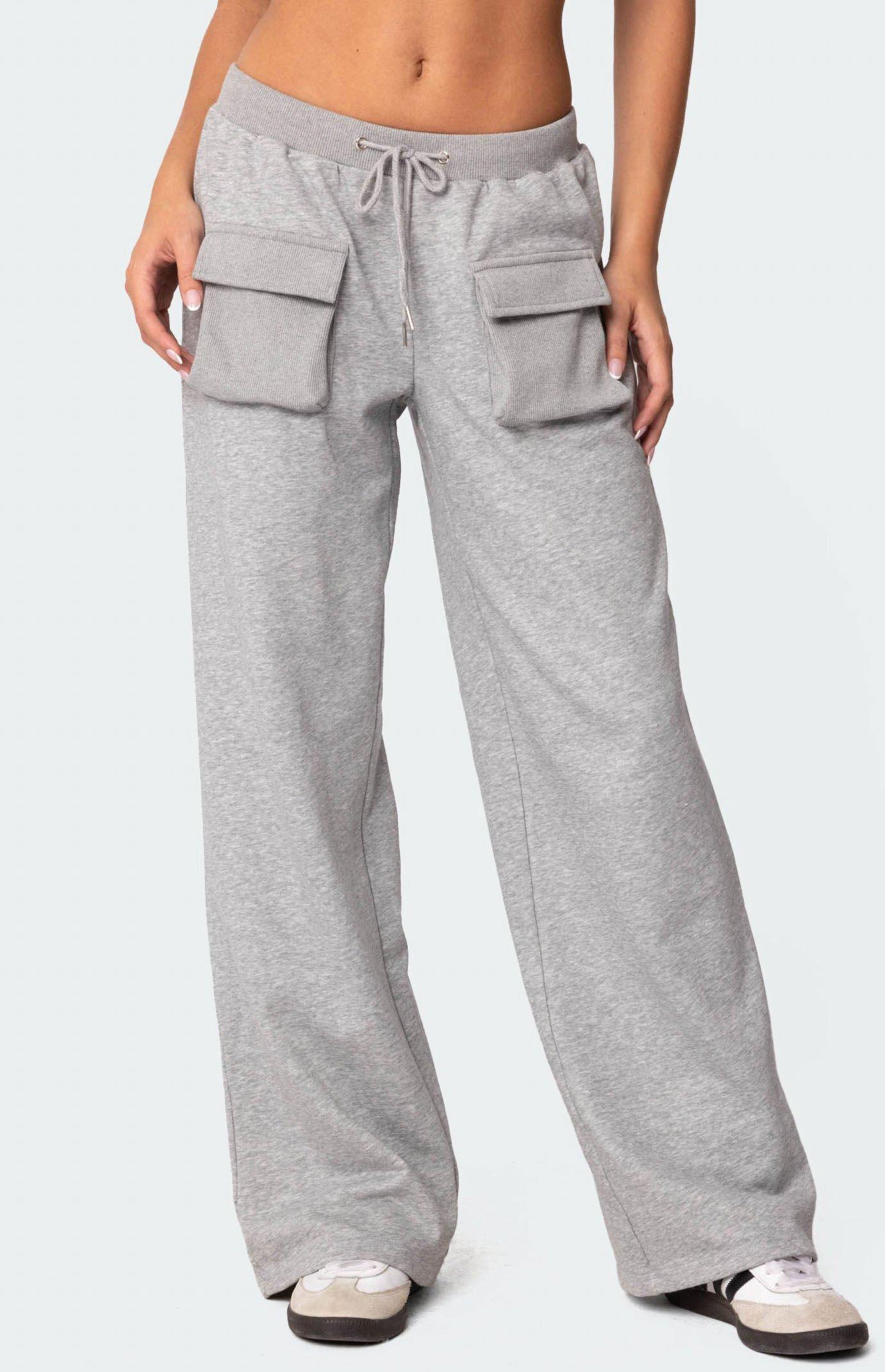 Edikted Women's Bailey French Terry Cargo Pants Product Image