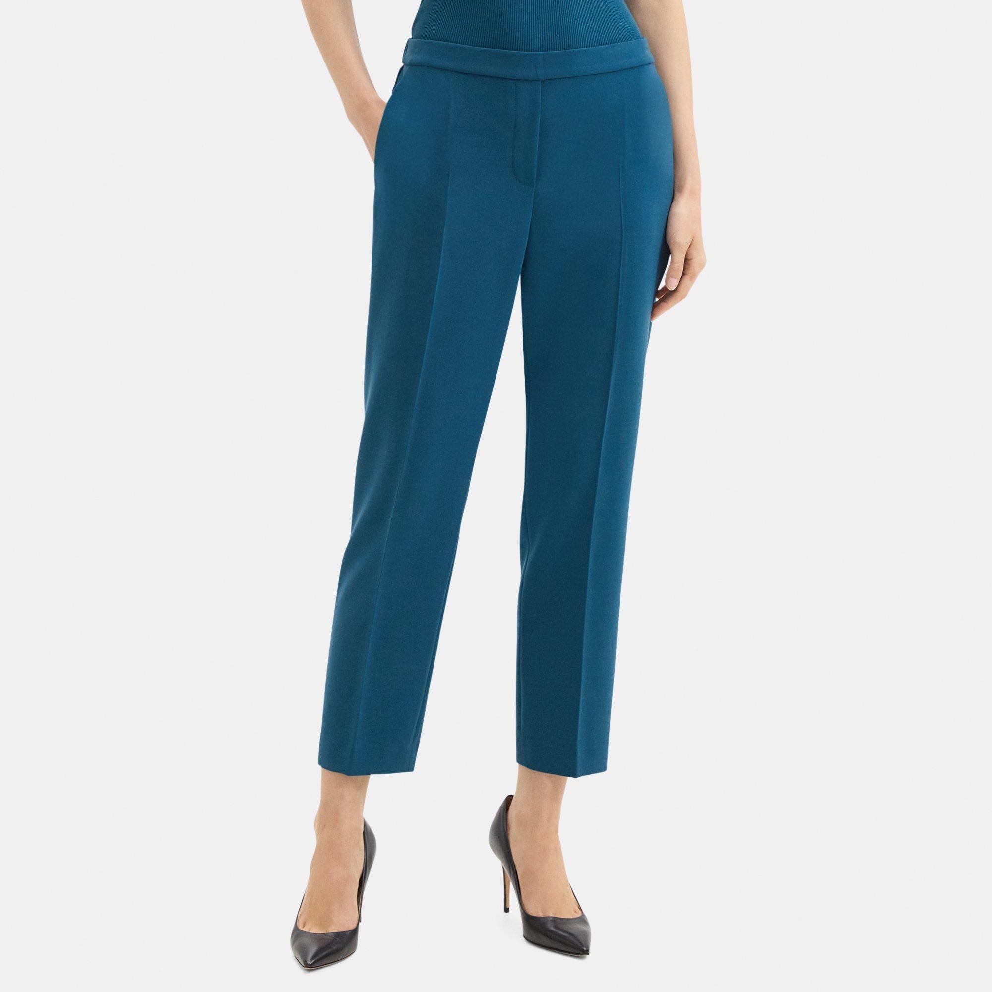 Crepe Cropped Slim Pull-On Pant | Theory Outlet product image