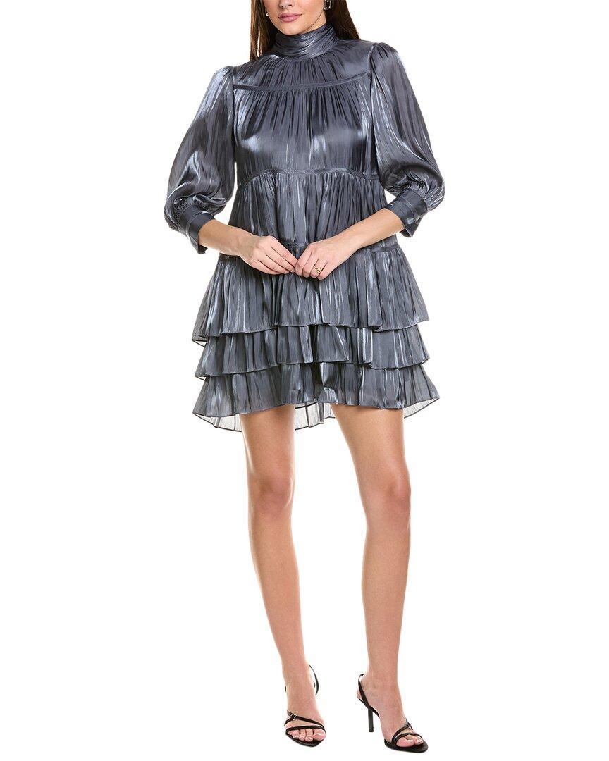 Iridescent Riva Mini Dress In Grey Product Image