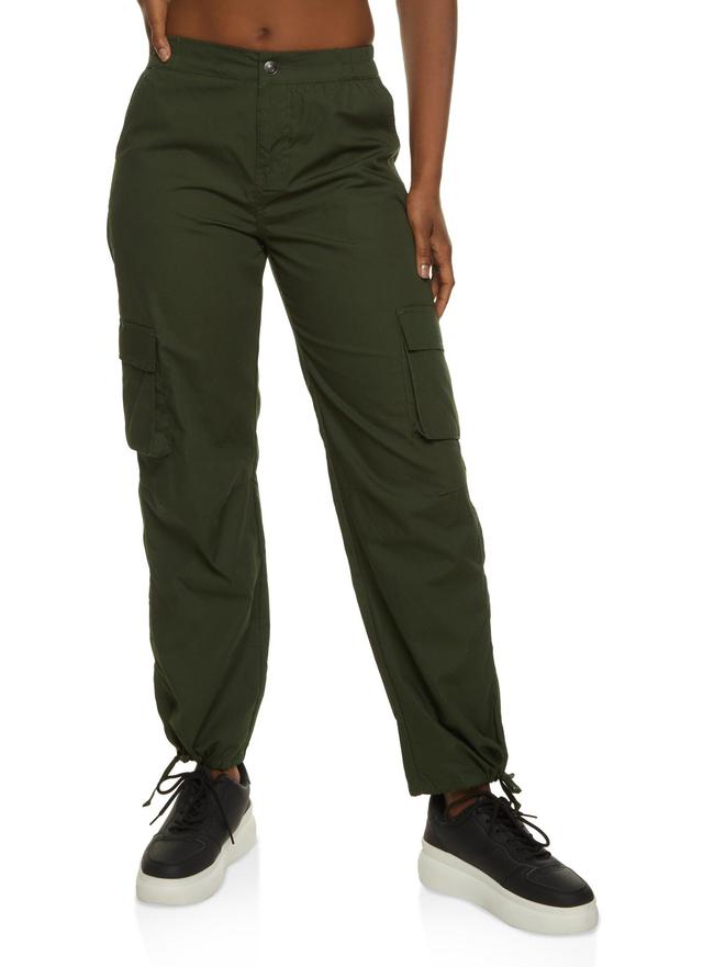 Womens Poplin Cargo Pants Product Image