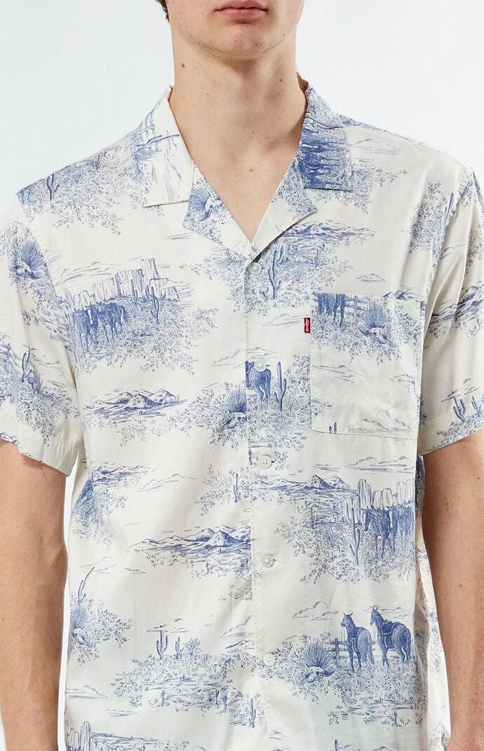 Levi's Men's The Sunset Camp Shirt in Blue/White - Product Image