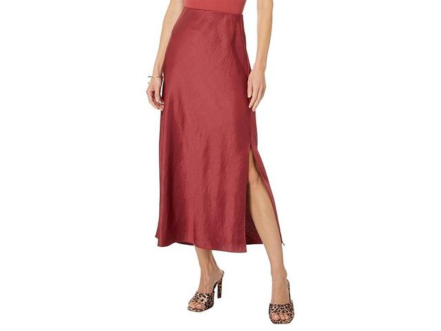 Madewell Solana Maxi - Debs Drapey Satin (Claret) Women's Skirt Product Image