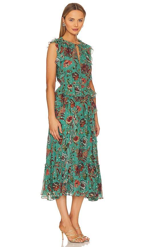 Ulla Johnson Adrienne Floral Silk Blend Midi Dress Product Image