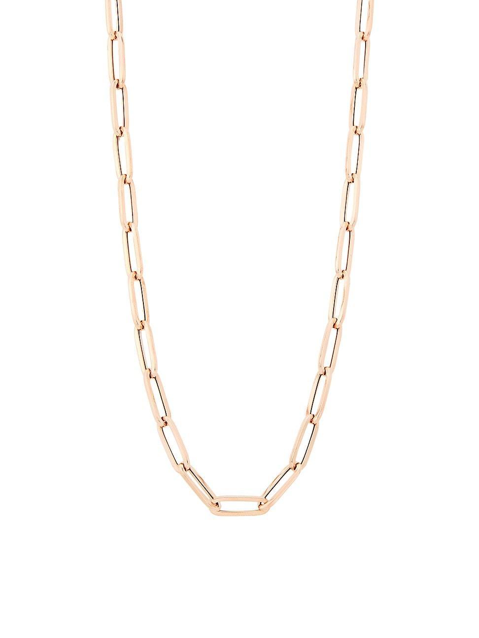 Womens 14K Rose Gold Paper Clip Chain Necklace Product Image