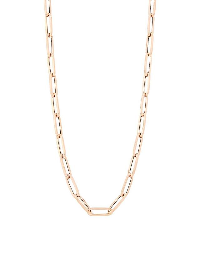 Womens 14K Rose Gold Paper Clip Chain Necklace Product Image