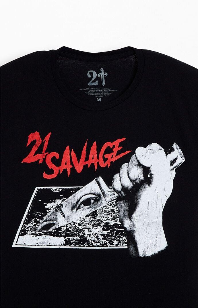 Men's 21 Savage Knife Oversized T-Shirt Product Image