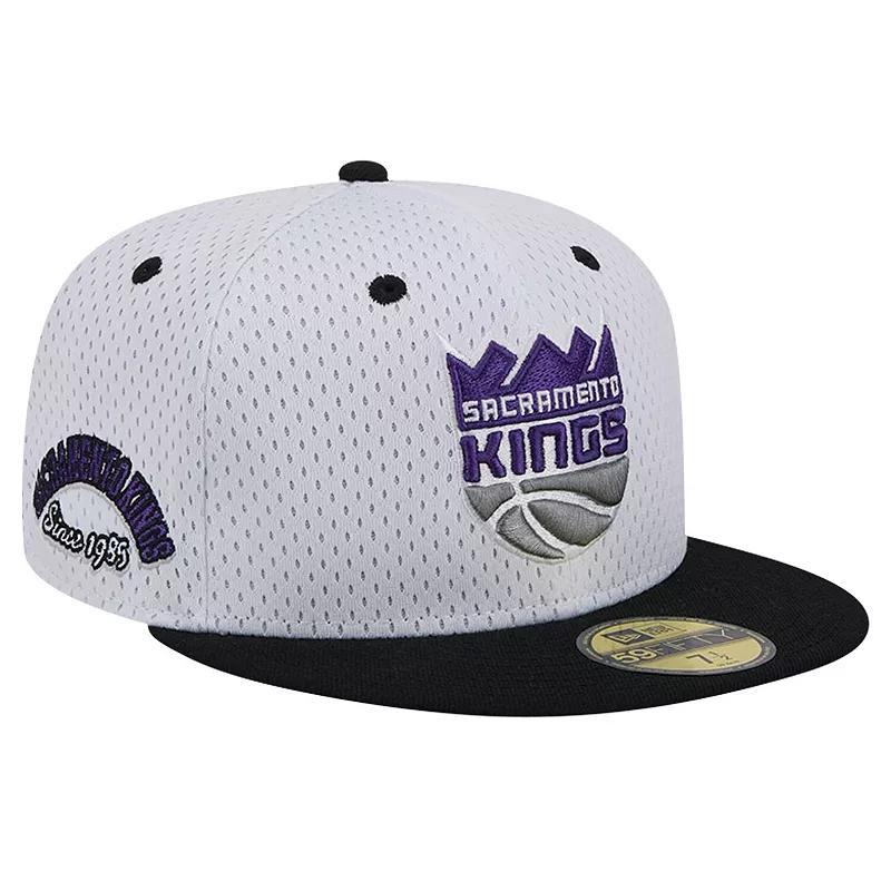 Mens New Era /Black Sacramento Kings Throwback 2Tone 59FIFTY Fitted Hat Product Image