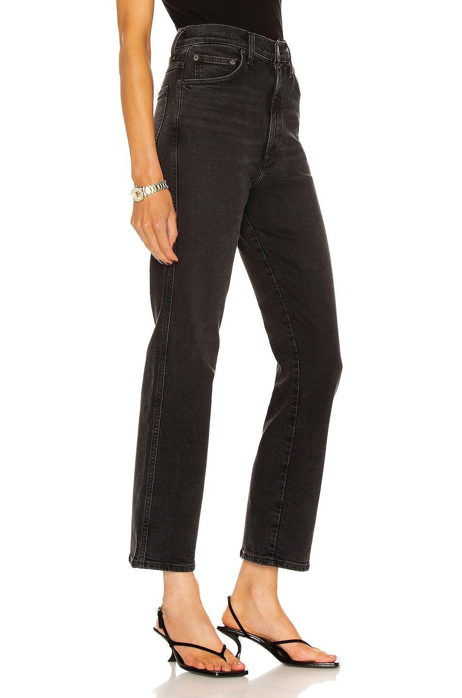 AGOLDE Pinch Waist High Rise Kick Flare in Black Product Image