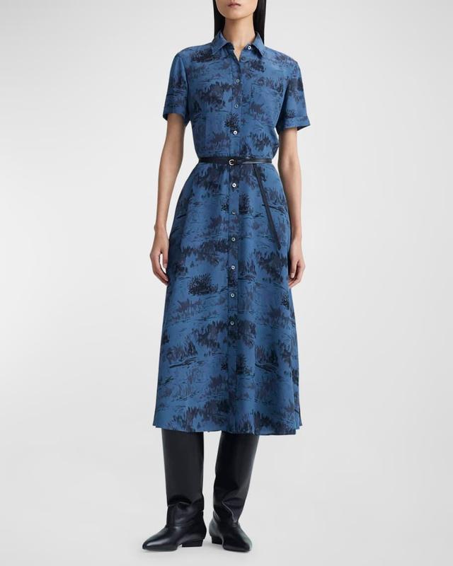 Kiera Printed Belted Midi Shirtdress Product Image