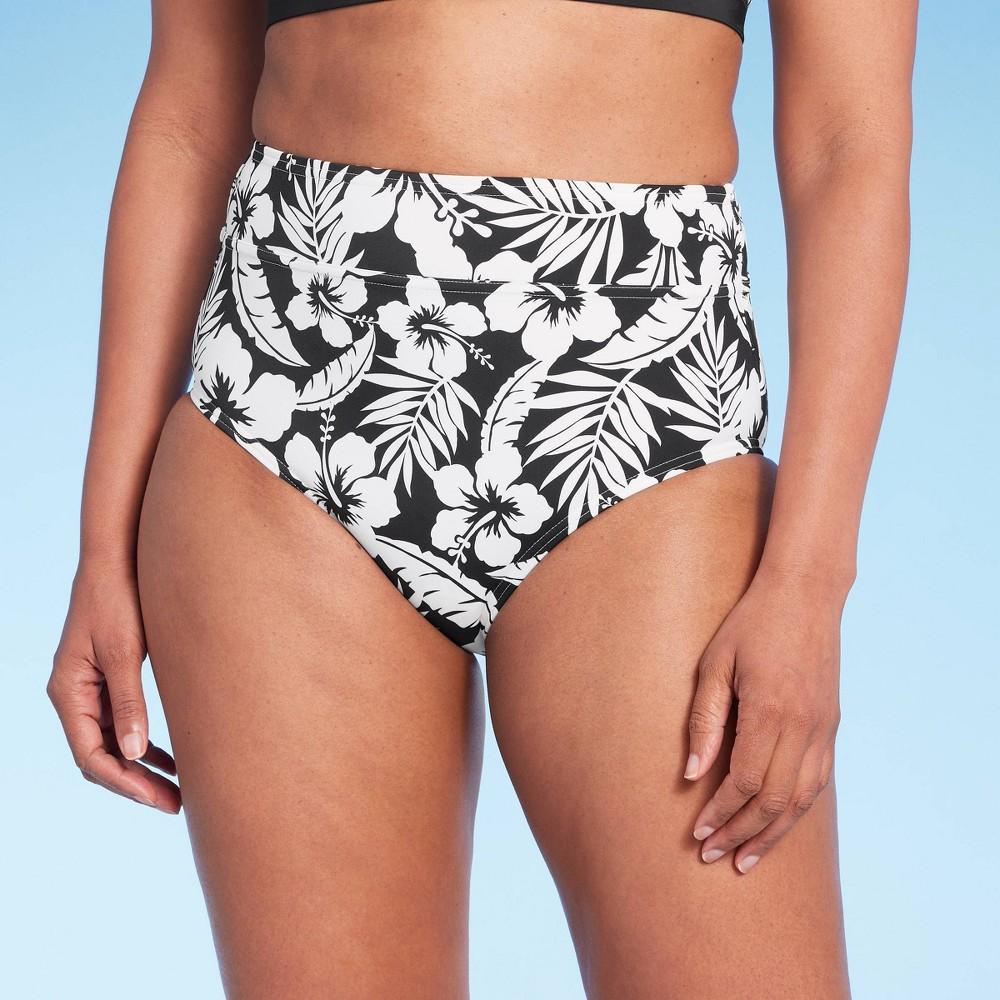 Lands End Womens UPF 50 Full Coverage Tummy Control Floral Print High Waist Bikini Bottom M Product Image