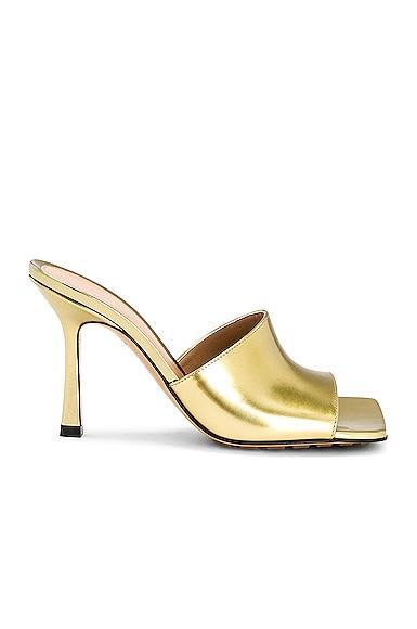 Bottega Veneta Stretch Mule Sandals in Gold - Metallic Gold. Size 36 (also in 38, 39). Product Image