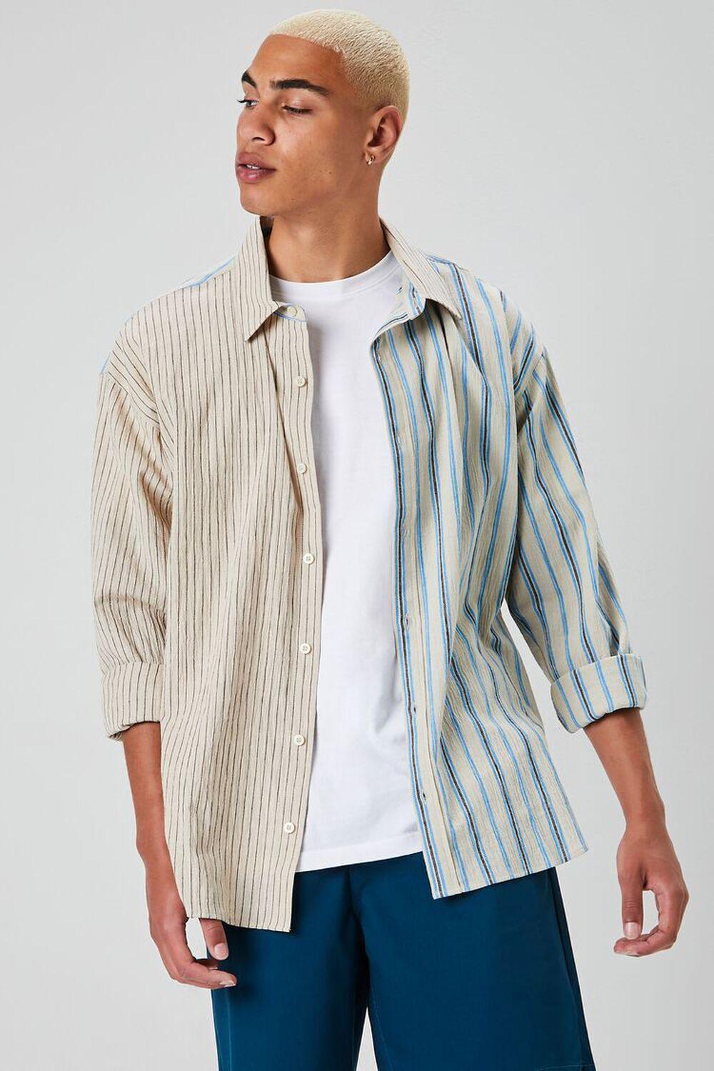 Reworked Striped Button-Front Shirt | Forever 21 Product Image