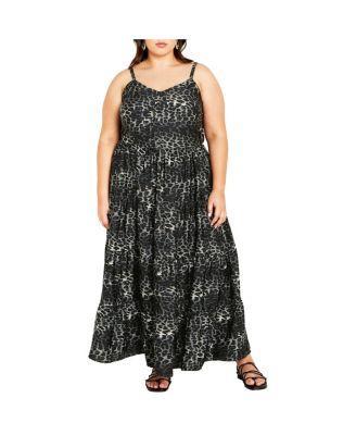 Plus Size Aylin Tier Animal Print Maxi Dress Product Image