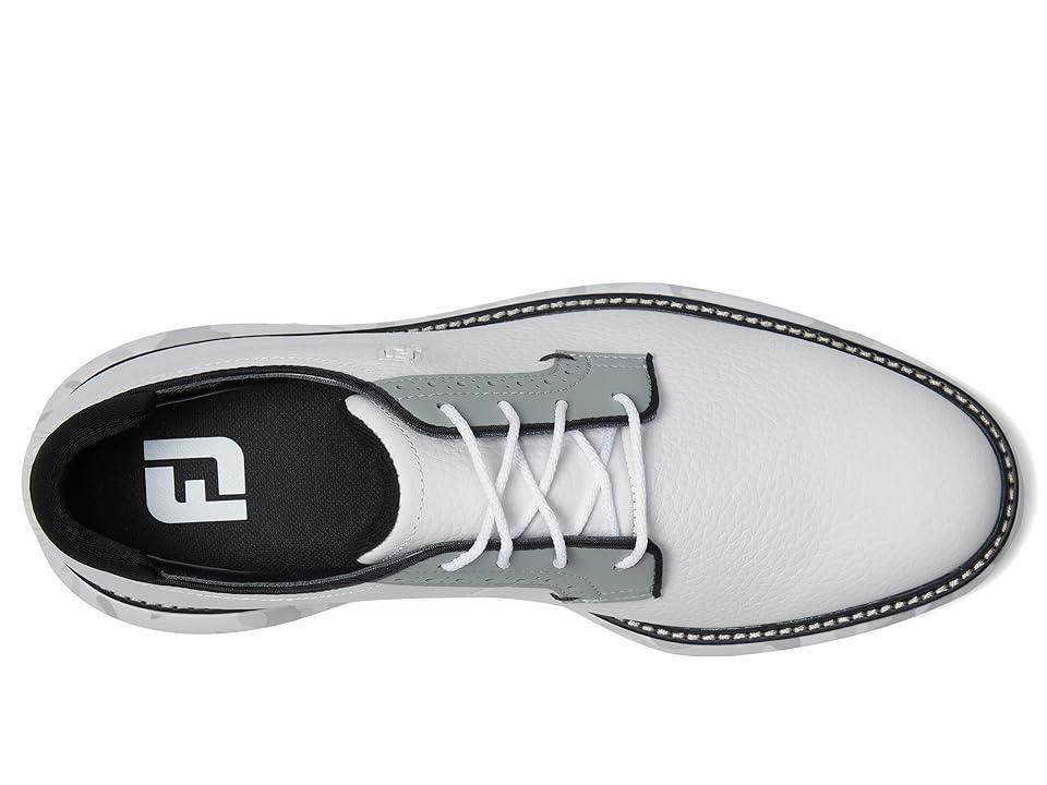 FootJoy Traditions Blucher Golf Shoes (White/Grey Camo) Men's Shoes Product Image