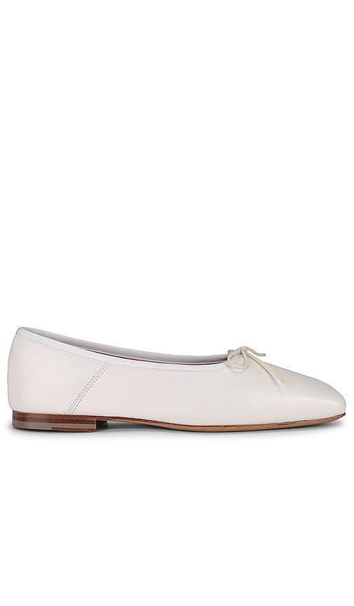 Mansur Gavriel Square Toe Ballerina Flat in White. - size 40 (also in 36, 36.5, 37, 37.5, 38) Product Image