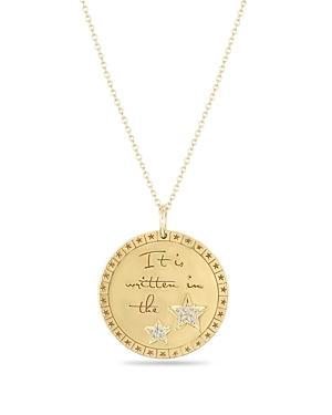 Womens Mantra 14K Gold & Diamond Large Mantra Pendant Necklace Product Image