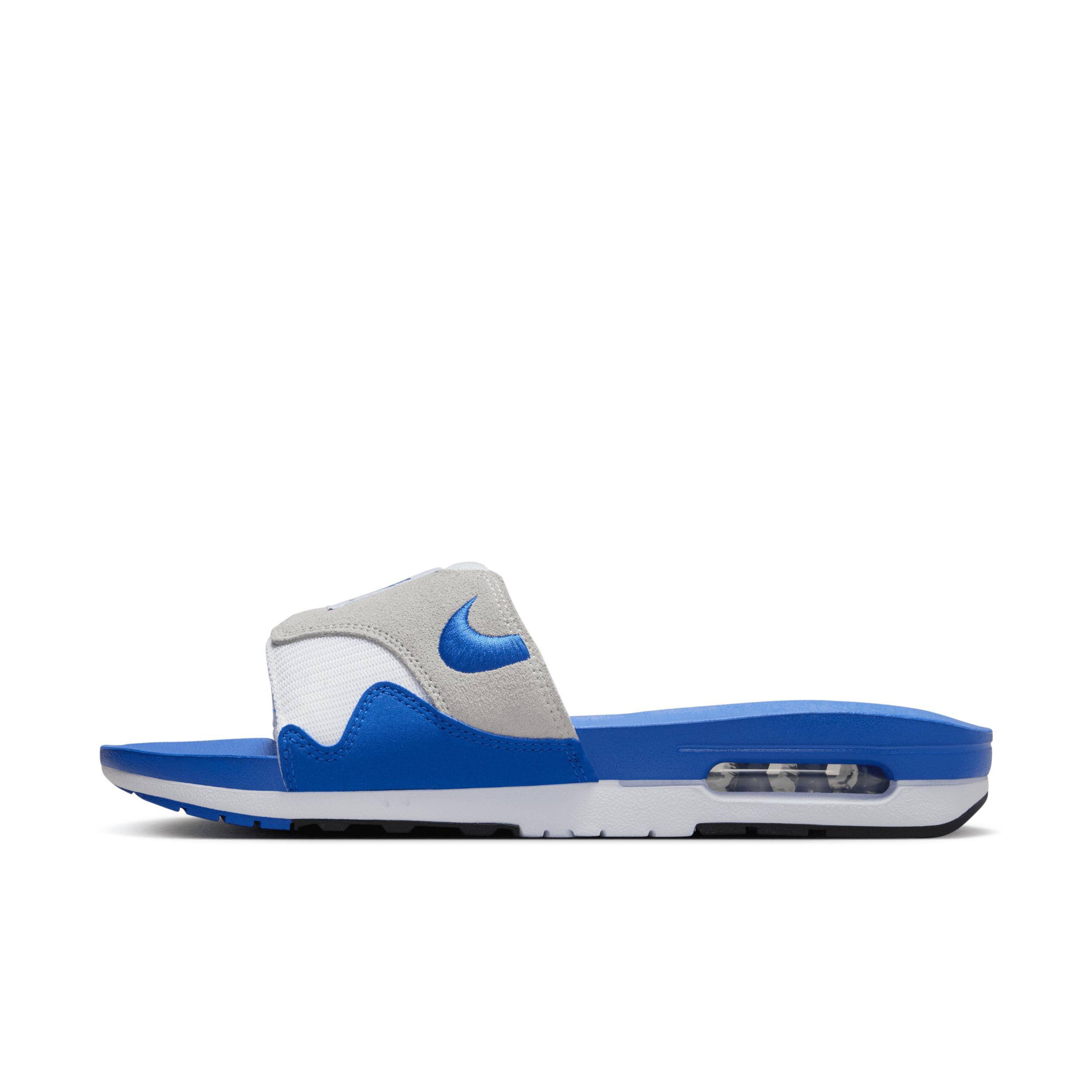 Nike Mens Nike Air Max 1 Slide - Mens Shoes White/Royal/Black Product Image