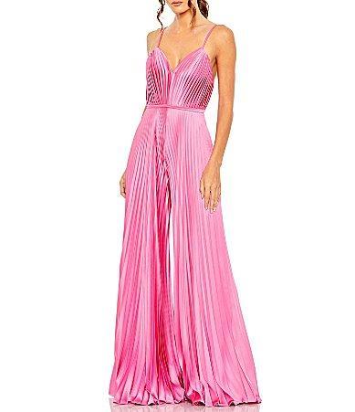 Womens Ieena Pleated Satin Wide-Leg Jumpsuit Product Image