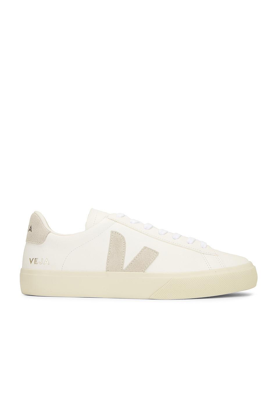 Veja Campo Sneaker in Extra White & Natural Suede - White. Size 44 (also in ). Product Image